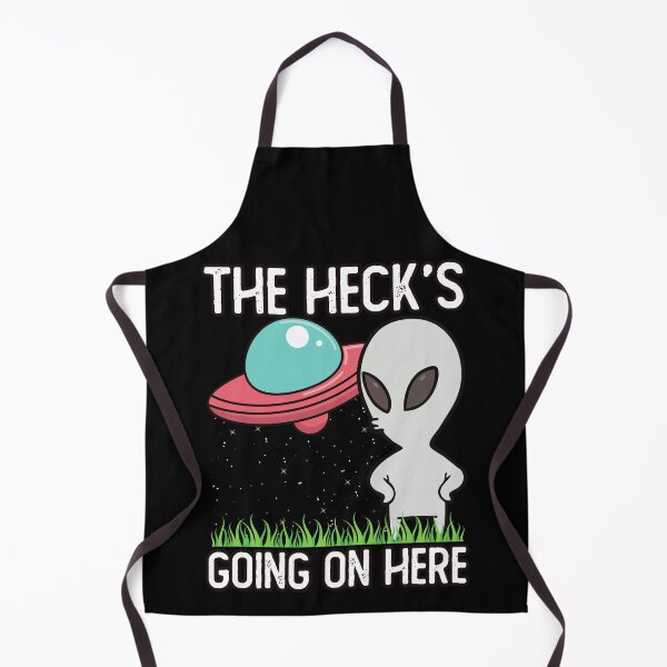 Item preview, The Heck's Going On Here Funny Alien With Flying Saucer designed and sold by Rawsky.