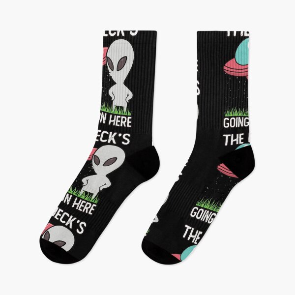 Item preview, The Heck's Going On Here Funny Alien With Flying Saucer designed and sold by Rawsky.