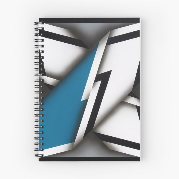 Item preview, folded black and white blue shapes geometric painting Omar rayo op art lines stripes designed and sold by mariaa999.