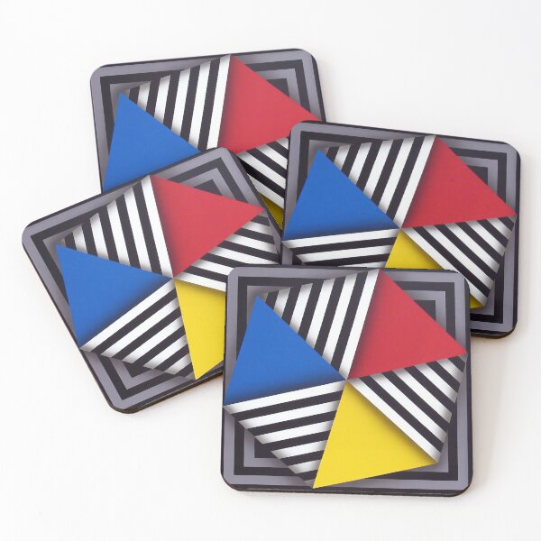 Item preview, folded colorful shapes geometric painting Omar rayo op art designed and sold by mariaa999.