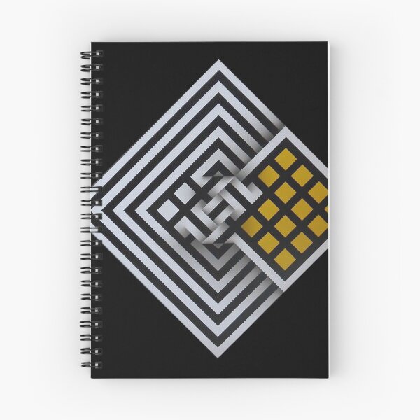 Item preview, folded black and white orange shapes geometric painting Omar rayo op art lines stripes diamond square designed and sold by mariaa999.