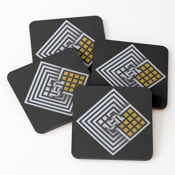 Item preview, folded black and white orange shapes geometric painting Omar rayo op art lines stripes diamond square designed and sold by mariaa999.