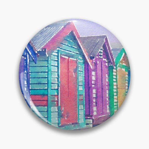 Item preview, Brighton Beach Boxes Watercolor Painting designed and sold by adriana-holmes.