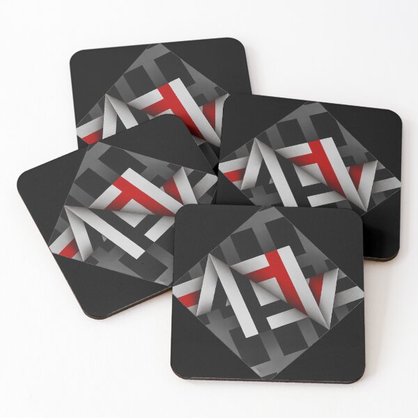 Item preview, folded black and white red shapes geometric painting Omar rayo op art lines stripes diamond square designed and sold by mariaa999.