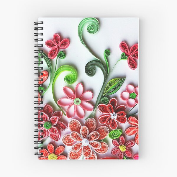 Item preview, Vivid red quilled flowers on white background - quilled floral artwork (close-up) (THIS IS A PRINT) designed and sold by folkyouall.