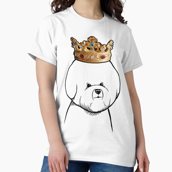 Bichon Frise Dog Wearing Crown Classic T-Shirt