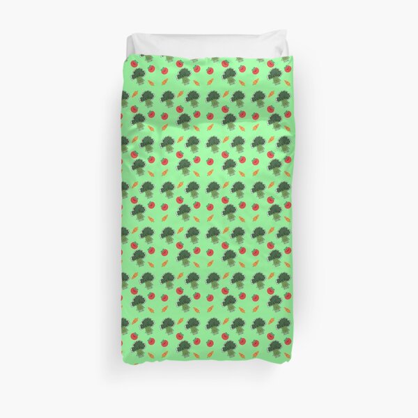 Cute Veggetables Pattern, Spinache, Broccoli, Carrot Duvet Cover