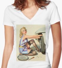 Gil Elvgren Appreciation T-Shirt no. 02 Women's Fitted V-Neck T-Shirt