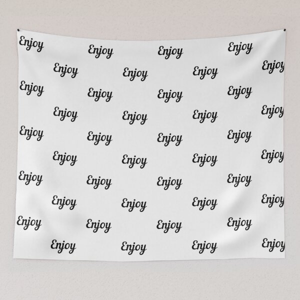 Item preview, Enjoy. Retro script. Black. designed and sold by JellyBeenzz.