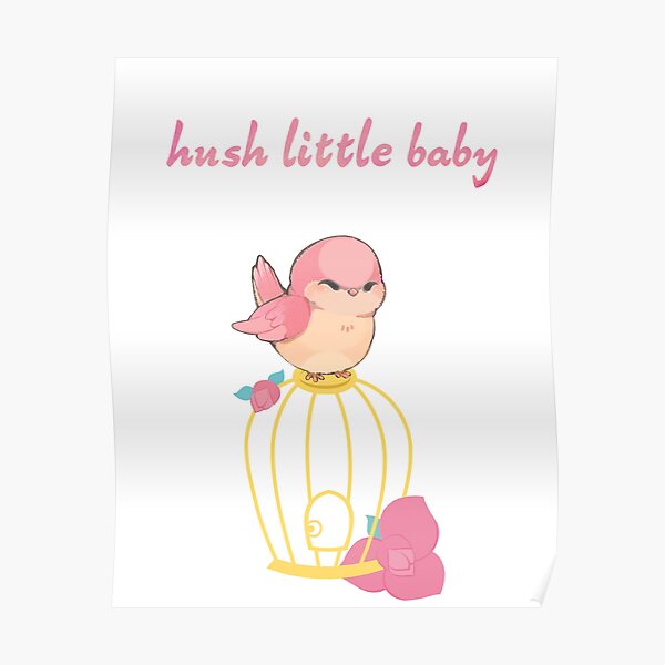 hush-little-baby-mockingbird-nursery-rhyme-poster-by-printcatcher-redbubble