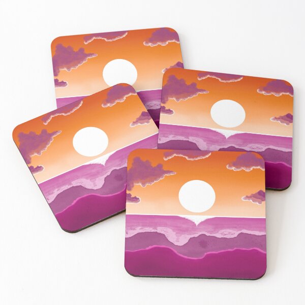 Item preview, subtle stealth lesbian sunset flag - subtle lgbt flag design designed and sold by hexlavender.