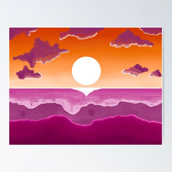 Item preview, subtle stealth lesbian sunset flag - subtle lgbt flag design designed and sold by hexlavender.