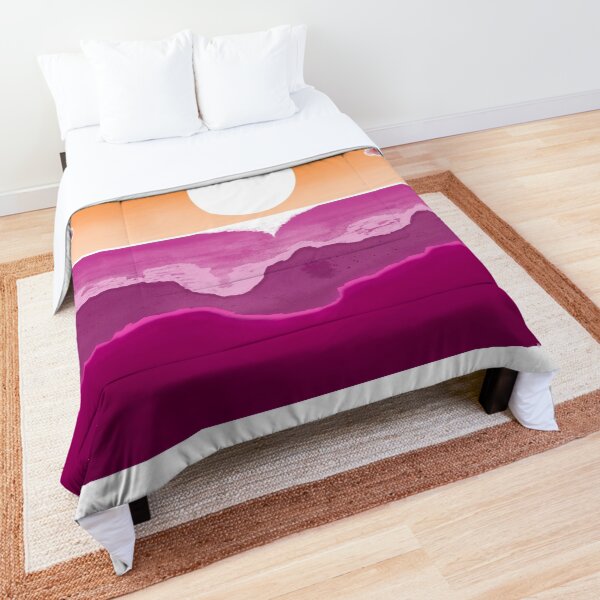 subtle stealth lesbian sunset flag - subtle lgbt flag design Comforter