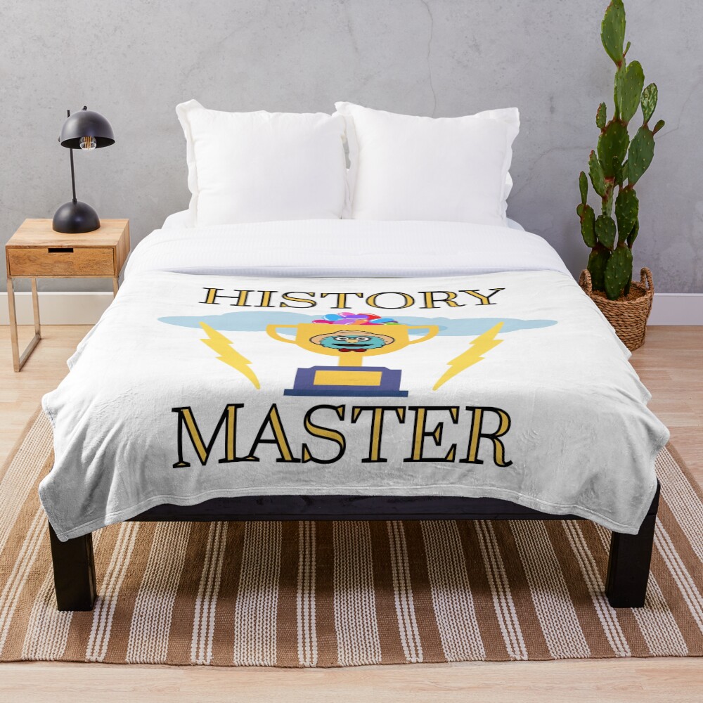 "Puppet History The Coveted Cup of History Master" Throw Blanket for