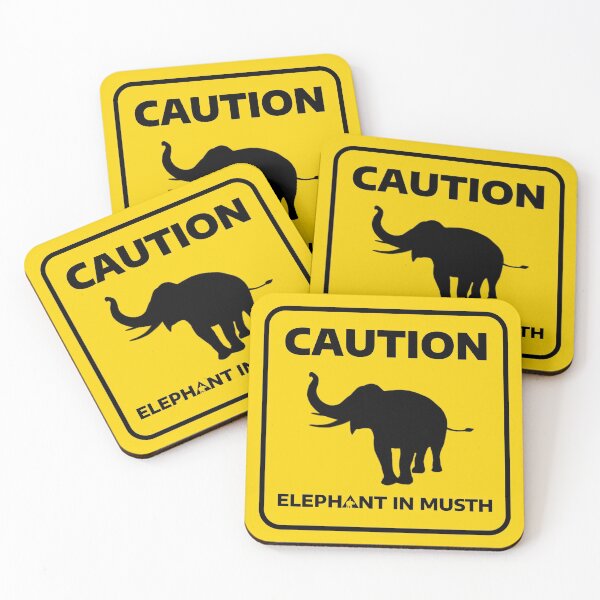 Item preview, caution, elephant in musth designed and sold by Golden Triangle Asian Elephant Foundation.