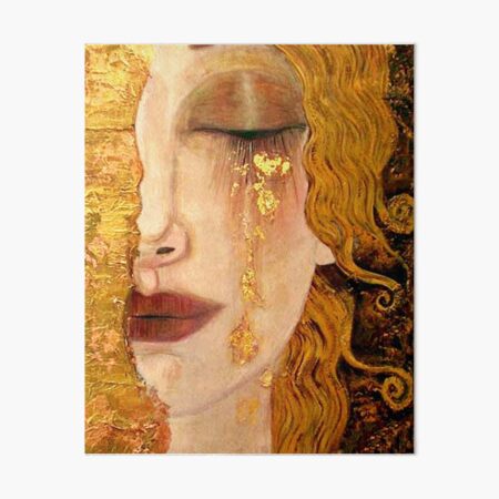 Freya's Tears (Golden Tears) portrait by Gustav Klimt Art Board Print
