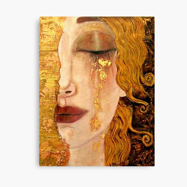 Portrait de Freya's Tears (Golden Tears) par Gustav Klimt Impression sur toile