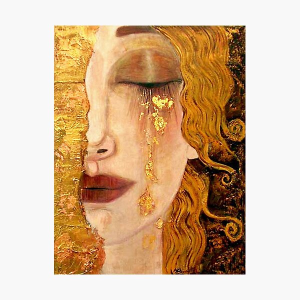 Freya's Tears (Golden Tears) portrait by Gustav Klimt Photographic Print