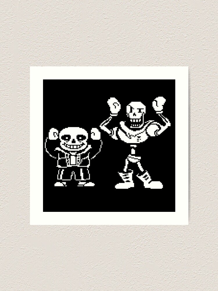 Sans Papyrus Undertale Art Print By Biteki Redbubble