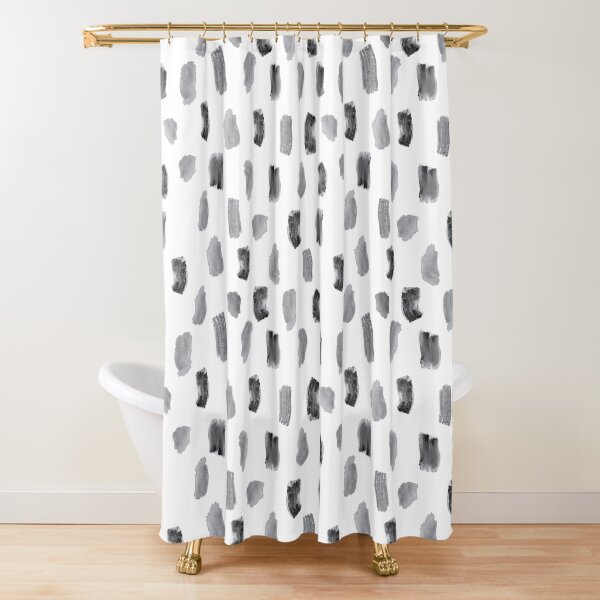Black Watercolor Marks Shower Curtain