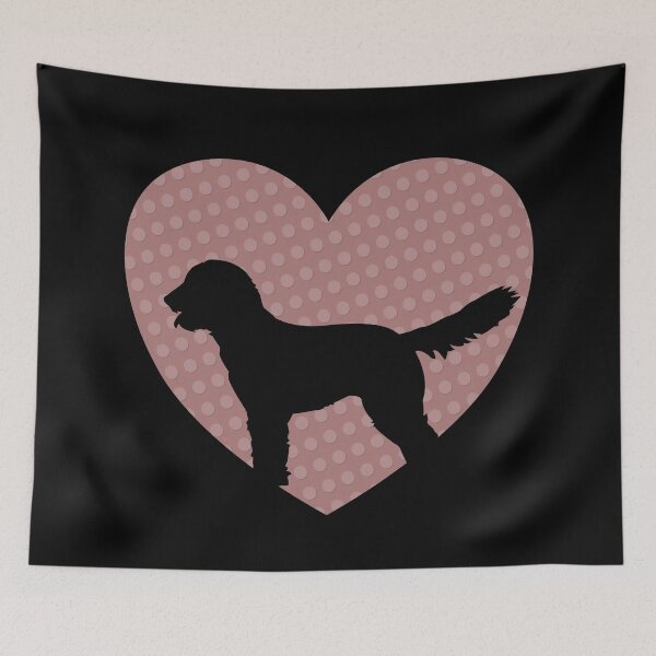 Item preview, Love your Labradoodle - pink heart dark background designed and sold by Rooks-Artworks.