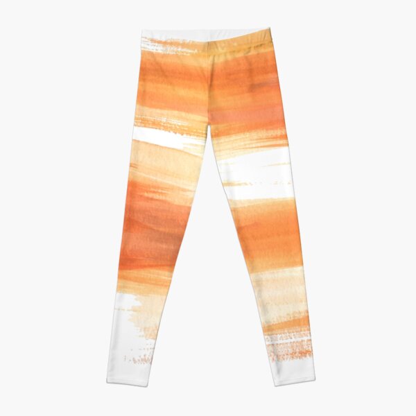 Orange Brush Strokes Leggings