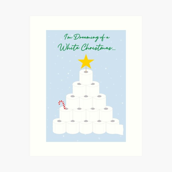 White Christmas Covid Style Art Print