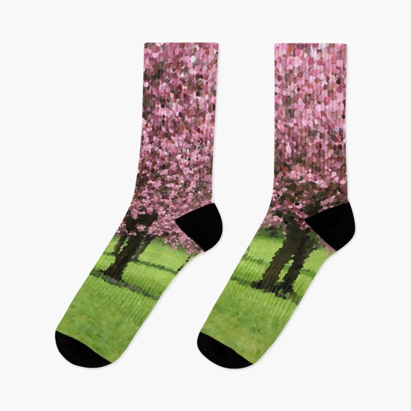 Item preview, Pink Blossoming Trees Over Green Field designed and sold by MathenaArt.