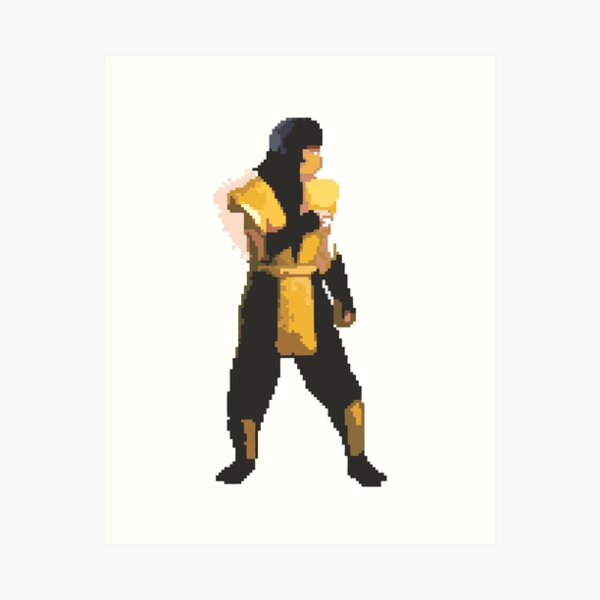 Artikel-Vorschau von Mortal Kombat Retro Skorpion Pixel 16 Bit T-shirt, designt und verkauft von wear4gamers.