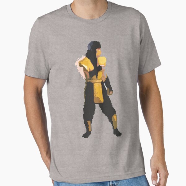 Artikel-Vorschau von Mortal Kombat Retro Skorpion Pixel 16 Bit T-shirt, designt und verkauft von wear4gamers.