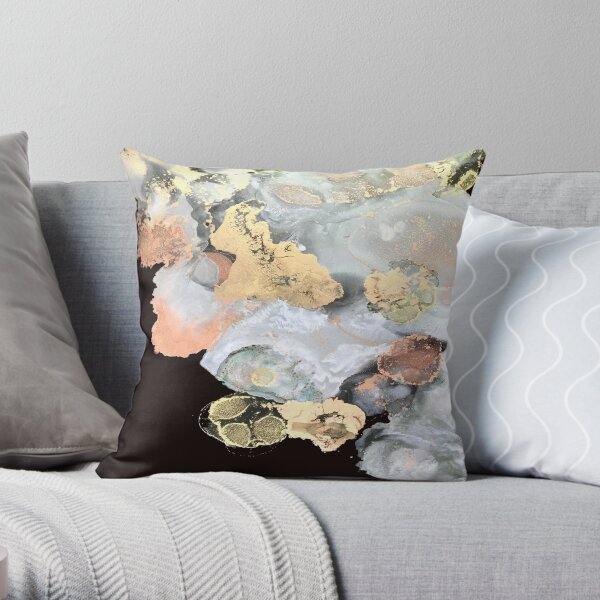 Three Metals, Study In Silver, Copper, Gold Throw Pillow