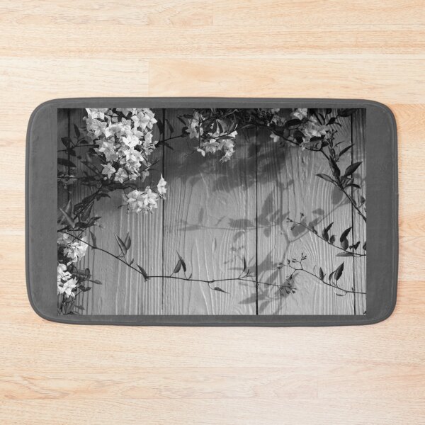 Item preview, Jasmine Nightshade Vine on a Painted Fence, Black and White designed and sold by pixelmountain.