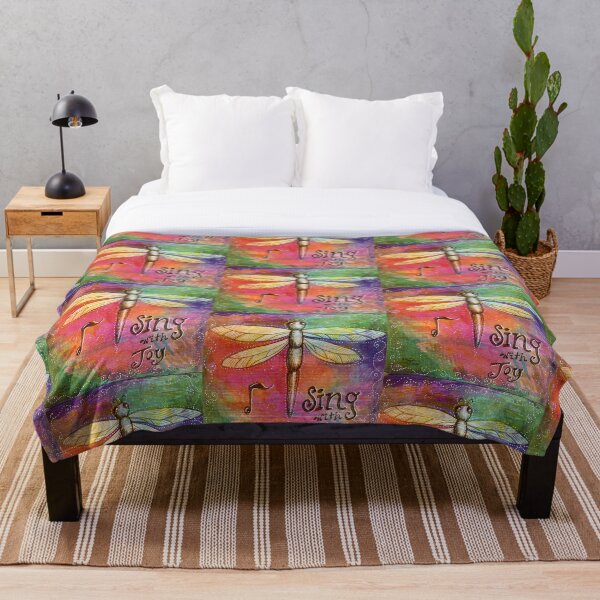 Sing with Joy Dragonfly Throw Blanket