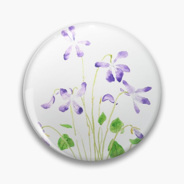 Item preview, hand painted violet flowers watercolor 2020 designed and sold by ColorandColor.