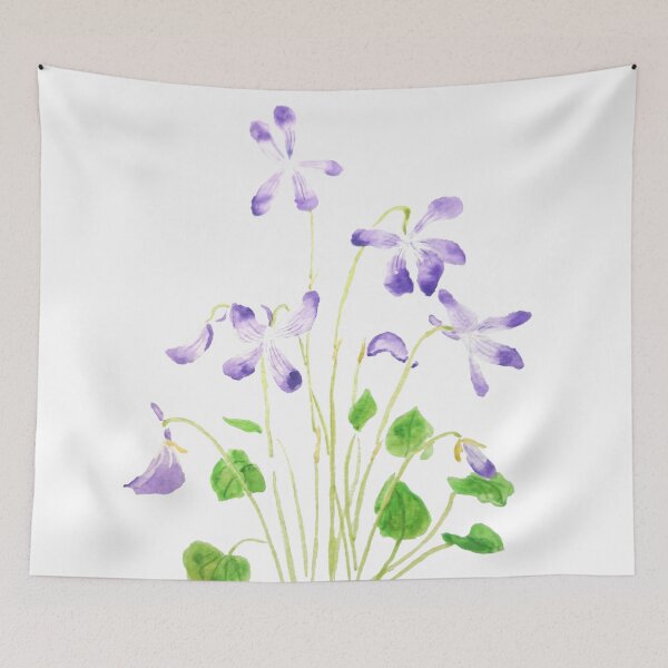 Item preview, hand painted violet flowers watercolor 2020 designed and sold by ColorandColor.