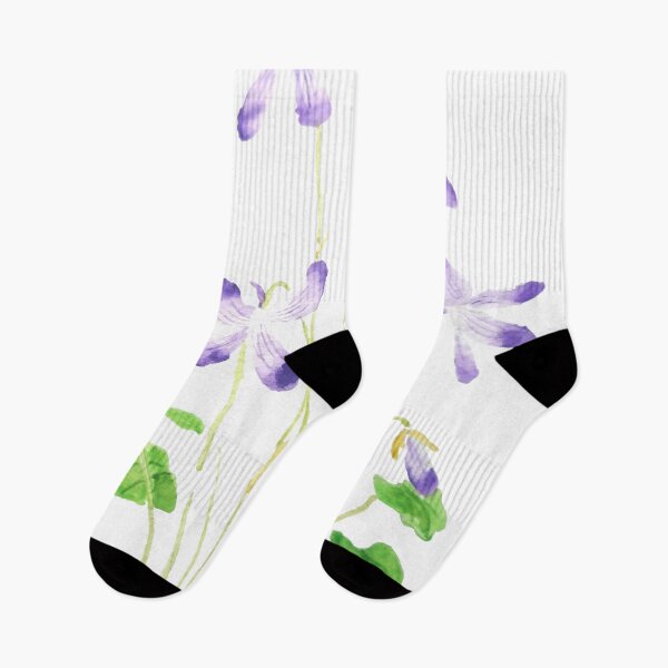 Item preview, hand painted violet flowers watercolor 2020 designed and sold by ColorandColor.