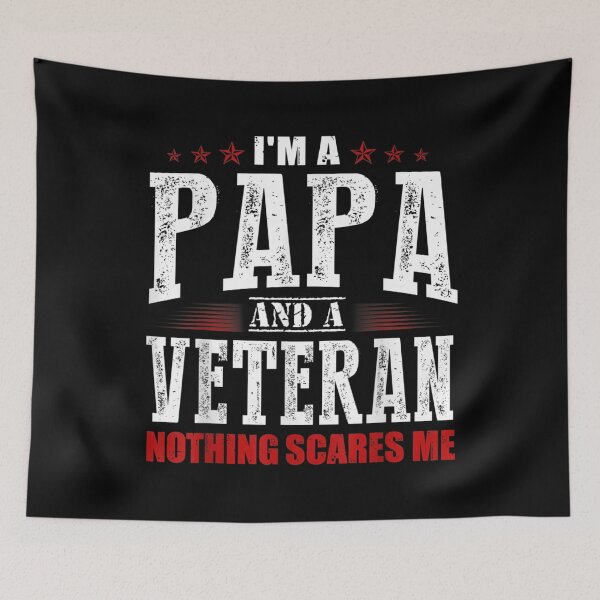 Item preview, Mens I'm a Papa and a Veteran nothing scares me Funny Dad Gifts designed and sold by trendingshop97.
