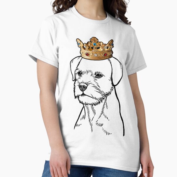 Border Terrier Dog Wearing Crown Classic T-Shirt