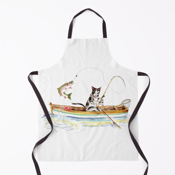 Item preview, Tuxedo Cat in a Fishing Boat designed and sold by Goosi Art.