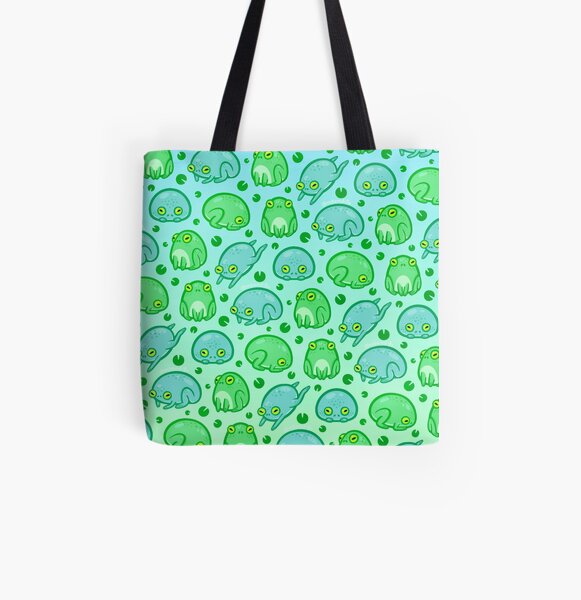Friendly Frogs All Over Print Tote Bag