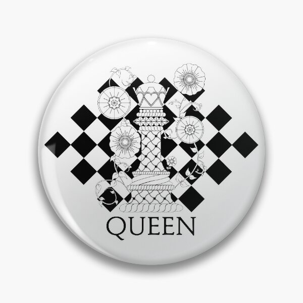 Item preview, Black and White Queen Chess Piece with Twisted Vines and Flowers designed and sold by LeeTowleArt.