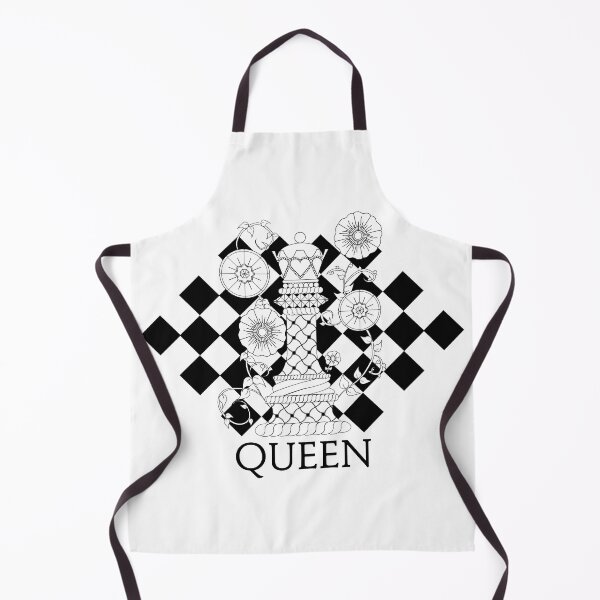Item preview, Black and White Queen Chess Piece with Twisted Vines and Flowers designed and sold by LeeTowleArt.
