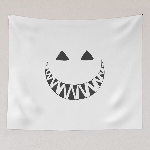 Item preview, Halloween toothy grin face dark gray  designed and sold by ArtfulBonBon.