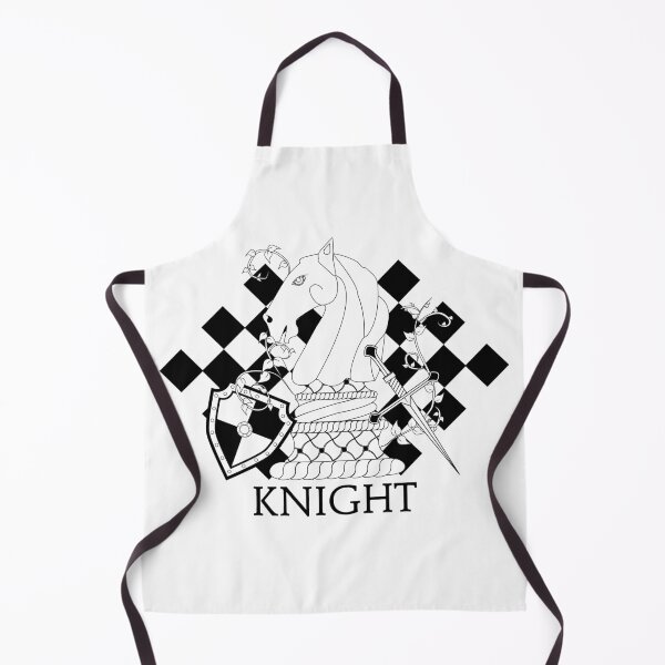 Item preview, Black and White Knight Chess Piece with Shield and Sword designed and sold by LeeTowleArt.