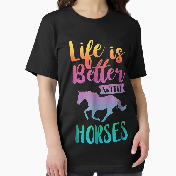 Vista previa del artículo con la obra «La vida linda es mejor con caballos Montar a caballo», diseñado y vendido por OttoAngel.
