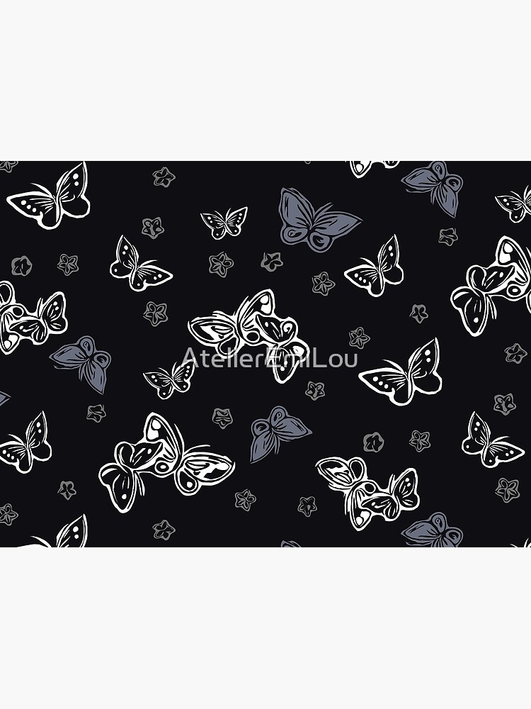 Mariposa y flor de cerezo - negro de AtelierEmiLou