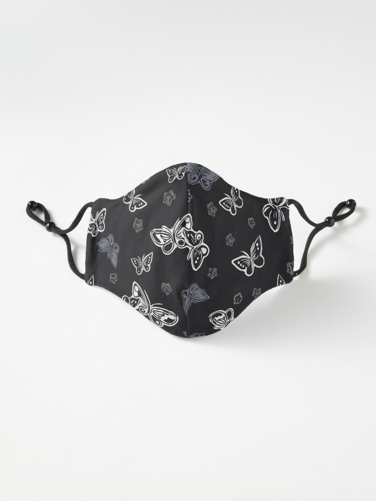 Vista alternativa de Mascarilla Mariposa y flor de cerezo - negro