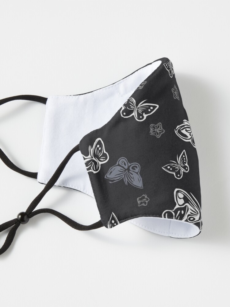 Vista alternativa de Mascarilla Mariposa y flor de cerezo - negro