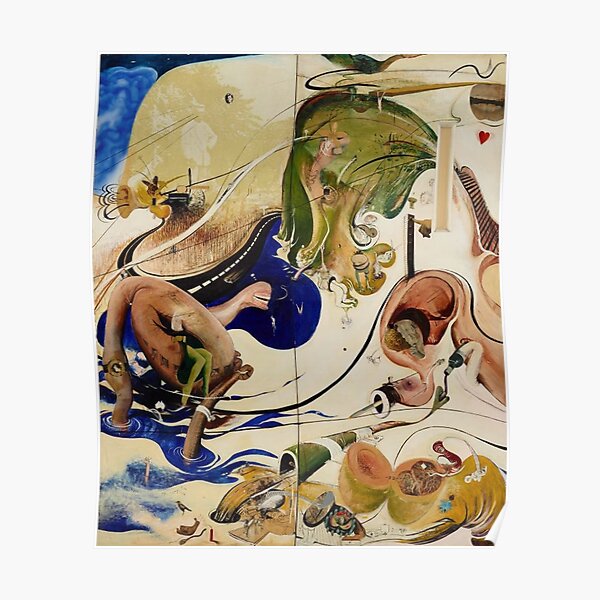 Brett Whiteley- A section from the masterpiece 'Alchemy' (1972-73) Oil and Mixed media painting, by the great Australian artist. Poster