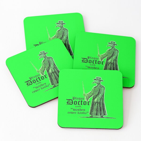 Item preview, Plague Doctor saith washen your hands neon green health awareness designed and sold by Fashionmonger.